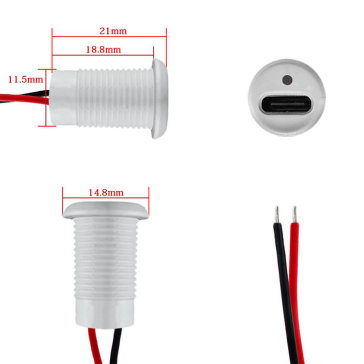ماژول شارژ روپنلی مادگی مدل USB Type-C