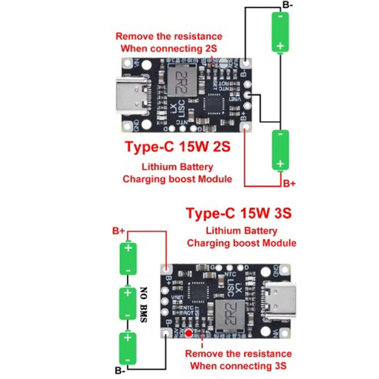 ماژول شارژ باتری لیتیومی 2 سلول و 3 سلول مدل 2S-3S-IP2326-USBC