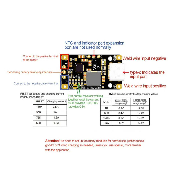 ماژول شارژ باتری لیتیومی 2 سلول و 3 سلول مدل 2S-3S-IP2326-USBC