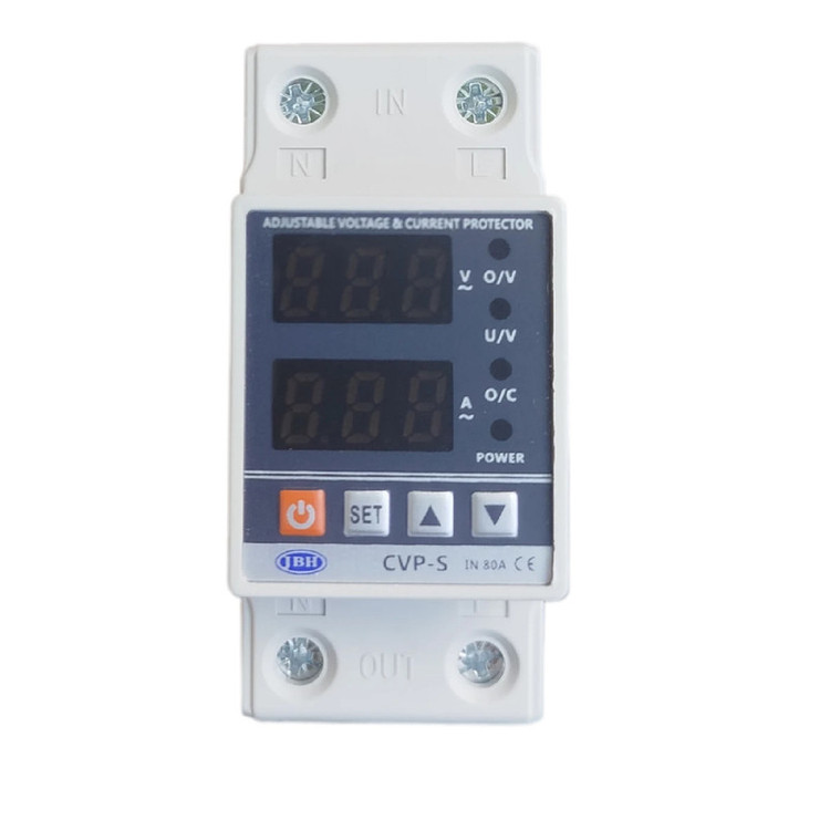 محافظ ولتاژ و جریان تک فاز دیجیتال 80 آمپر جی بی اچ JBH/CVP-S/1PH/80A