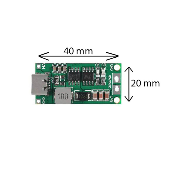 ماژول شارژ باتری لیتیومی 2 سل 2 آمپر مدل USB TYPE-C