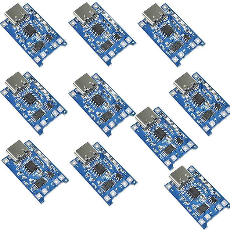 ماژول شارژ باتری لیتیومی مدل  TP-4056TYPEC بسته 10 عددی