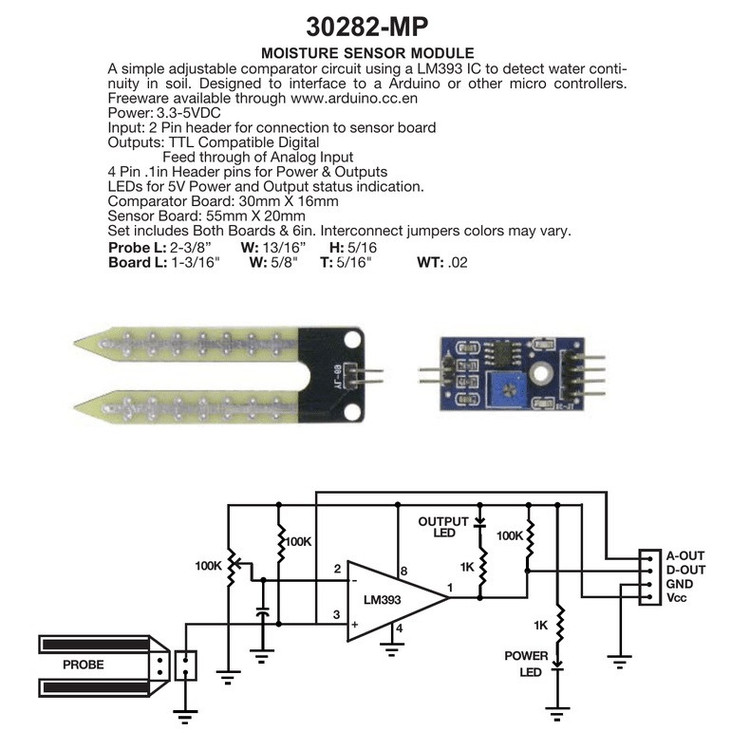 ماژول سنسور رطوبت سنج خاک مدل AHN-72