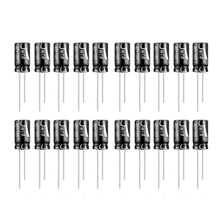 خازن الکترولیت 100 میکرو فاراد 16 ولت جی دبلیو کو کد Silvana-C05 بسته 20 عددی