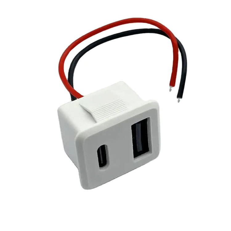 کانکتور مادگی پنلی مدل USB-A و TYPE-C بسته 4 عددی