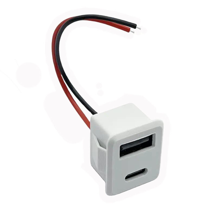 کانکتور مادگی پنلی مدل USB-A و TYPE-C بسته 4 عددی