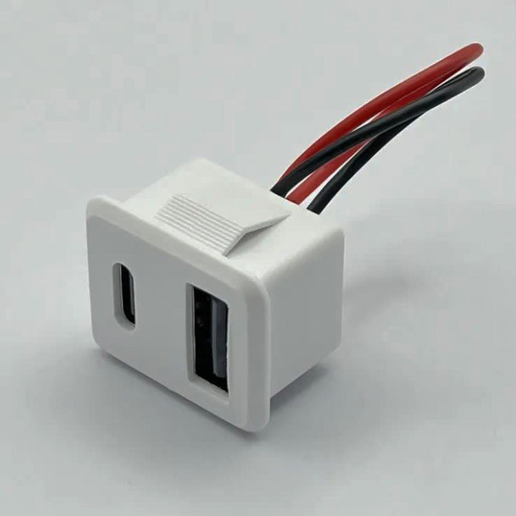 کانکتور مادگی پنلی مدل USB-A و TYPE-C بسته 4 عددی