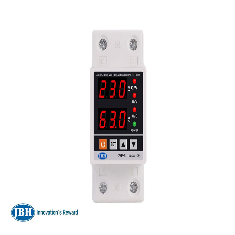 محافظ ولتاژ و جریان تکفاز دیجیتال 63 آمپر جی بی اچ کد JBH/CVP-S/1PH/63A
