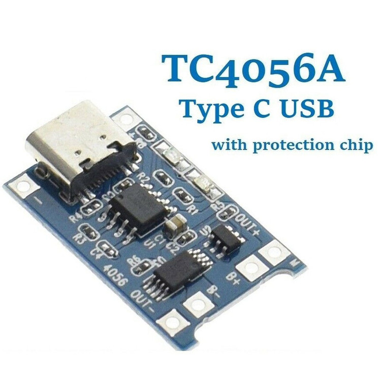 ماژول شارژ باتری لیتیومی مدل TP-4056TYPEC بسته 4 عددی