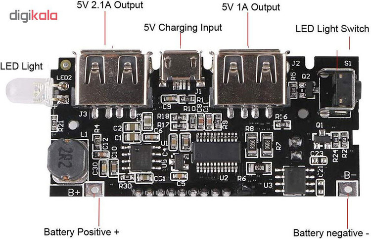 ماژول پاور بانک و نمایشگر مدل O2-A2V5