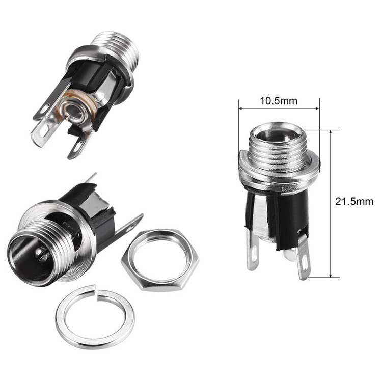 جک مادگی آداپتور مدل 5.5x2.1mm-DC025M بسته 5 عددی