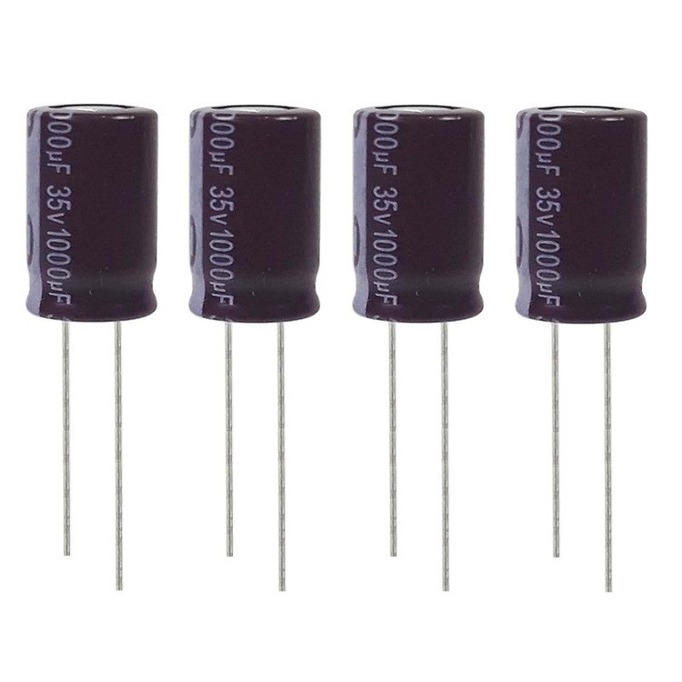 خازن الکترولیت 1000 میکروفاراد 35 ولت آکسبوم مدل TEC-10235 بسته 4 عددی