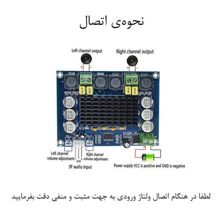 ماژول آمپلی فایر استریو مدل 120w