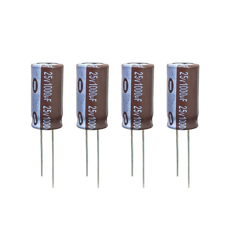 خازن الکترولیت 1000 میکروفاراد 25 ولت آکسبوم مدل TEC-100025 بسته 4 عددی