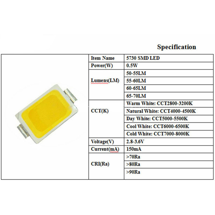 دیود LED مدل 5730S بسته 200 عددی