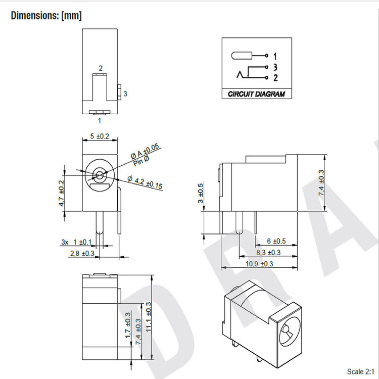 جک آداپتور 3.5mm مدل WR-DC بسته 2 عددی