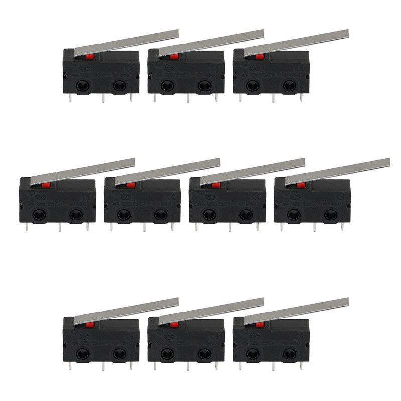 میکرو سوئیچ اهرم دار مدل 5A-125-250V-28mm بسته 10 عددی