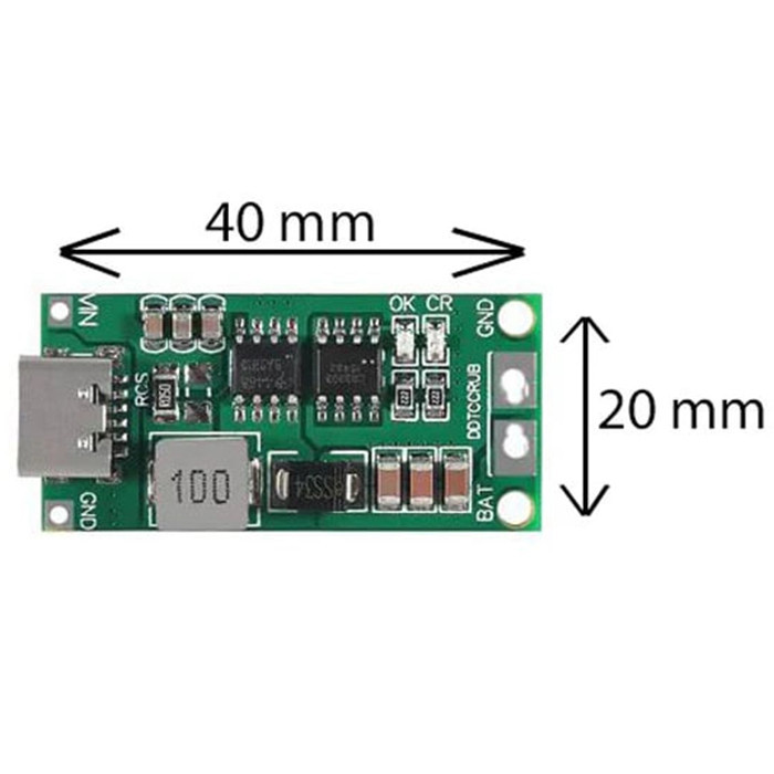 ماژول شارژ باتری لیتیومی مدل USB TYPE-C