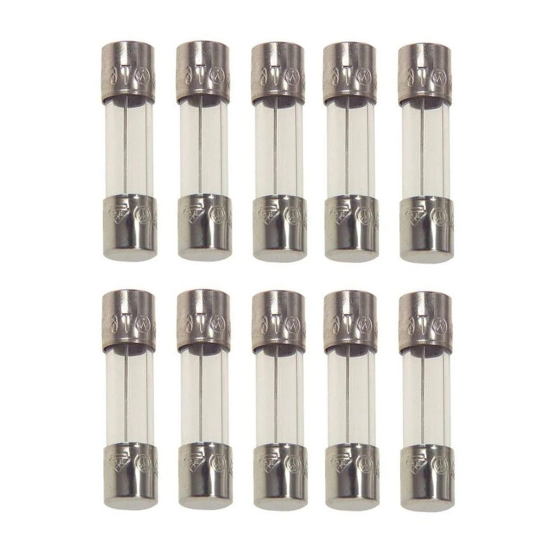 فیوز شیشه ای 2 آمپر مدل YADIKE0210FUSESS250V2A10MN10 بسته 10 عددی