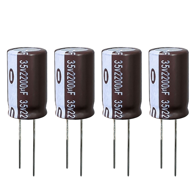 خازن الکترولیت 2200 میکروفاراد 35 ولت آکسبوم مدل TEC-220035 بسته 4 عددی