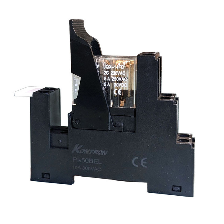 رله دوکنتاکت کنترون مدل 220VAC-5A به همراه پایه