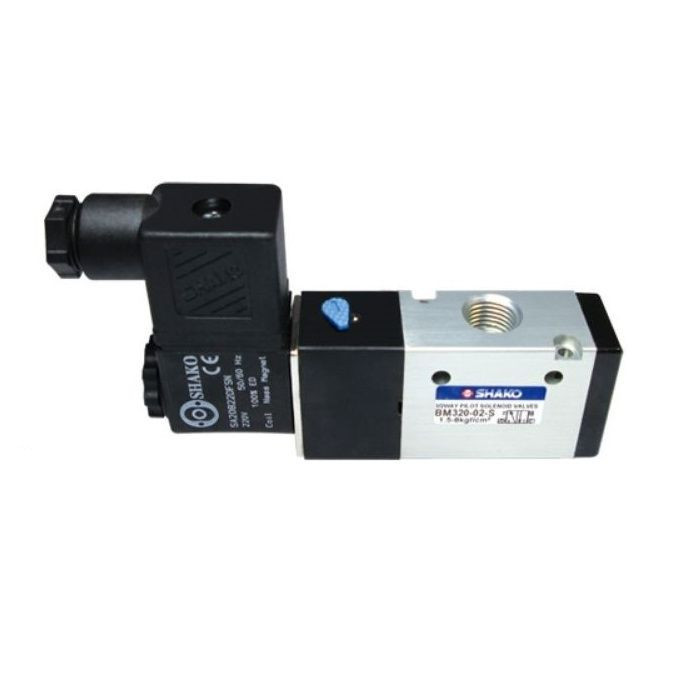 شیر برقی پنوماتیک بادی شاکو مدل BM320-02-S 3-2 1/4 24V