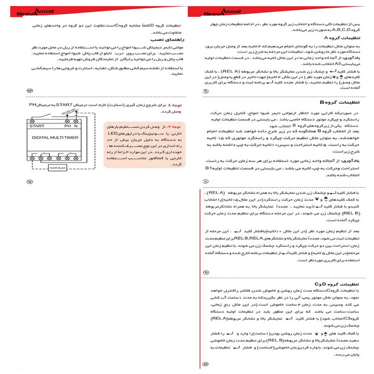 مولتی تایمر دیجیتال شیوا امواج مدل MTB-15M کد 14B12 بسته پنج عددی