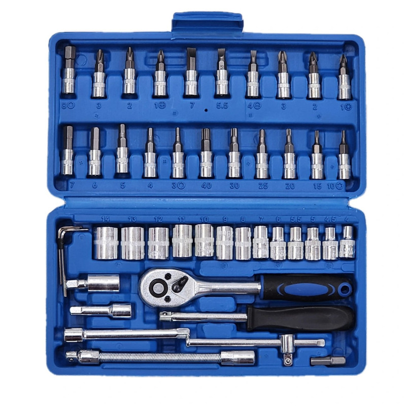 جعبه آچار بکس اوکی کد X46BLUE مجموعه 46 عددی