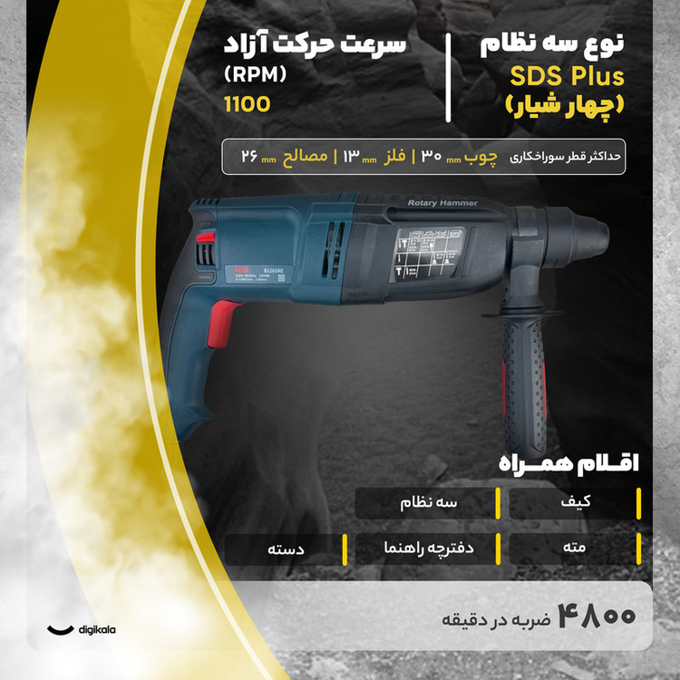 مجموعه 11 عددی دریل بتن کن باس مدل LIFE-STYLE-26-SRE