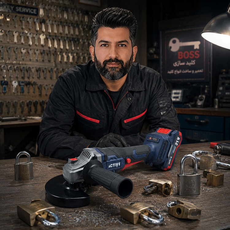 مینی فرز شارژی براشلس 115 میلی متری 21 ولت اکتیو مدل AC_7828CH