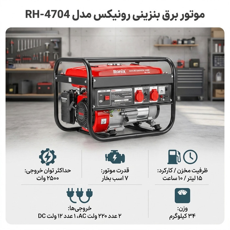 موتور برق بنزینی رونیکس مدل RH-4704