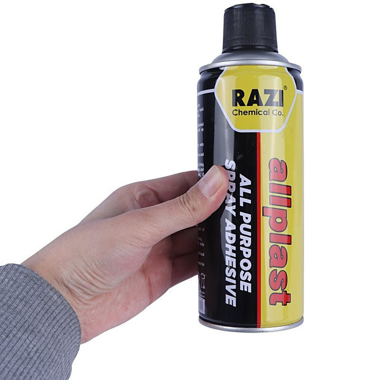 اسپری چسب همه کاره رازی مدل Allplast حجم 400 میلیلیتر