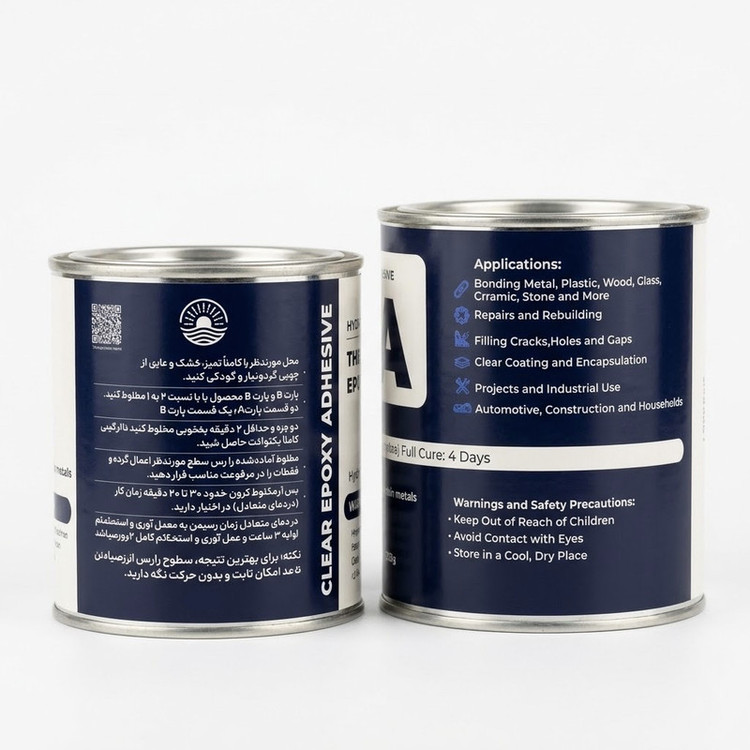 چسب اپوکسی شفاف دو جزئی هیدرو سانکر مدل CLEAR EPOXY وزن 1 کیلوگرم