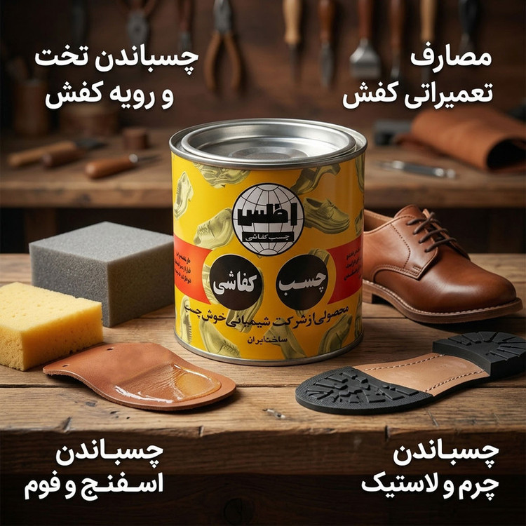 چسب کفاشی خوش چسب مدل اطلس حجم 250 میلی لیتر