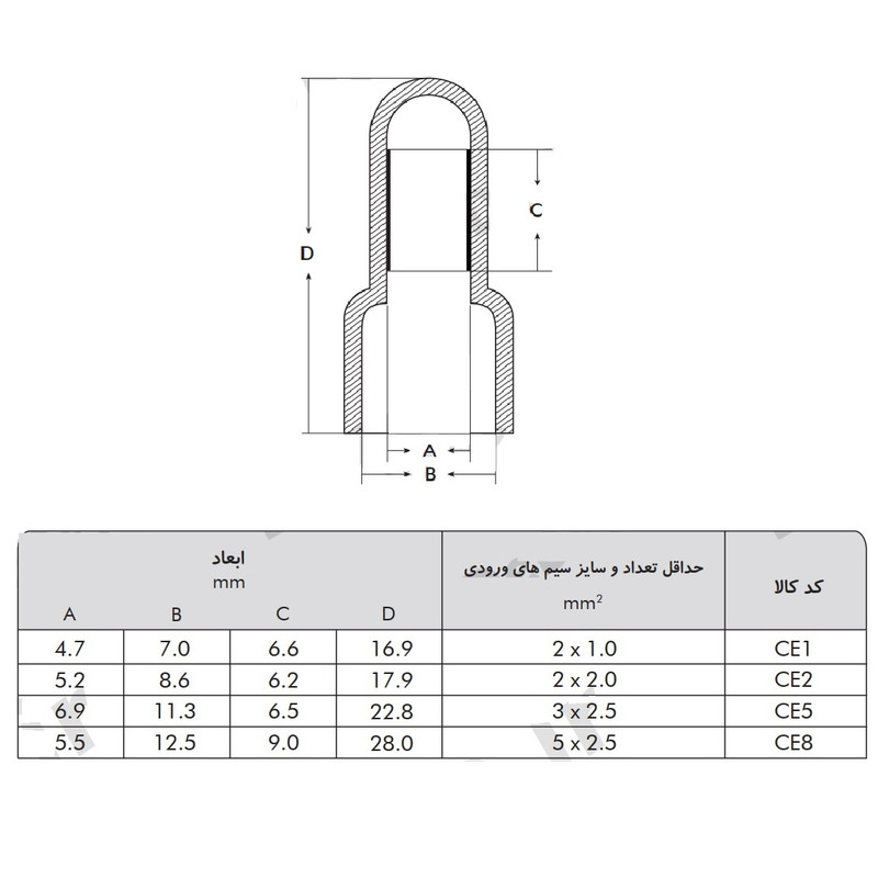 سرسیم ده ده الکتریک گروپ مدل CEE مجموعه 100 عددی